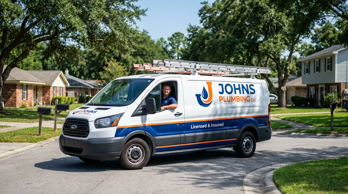 Johns Plumbing LLC service van in Rothschild, WI