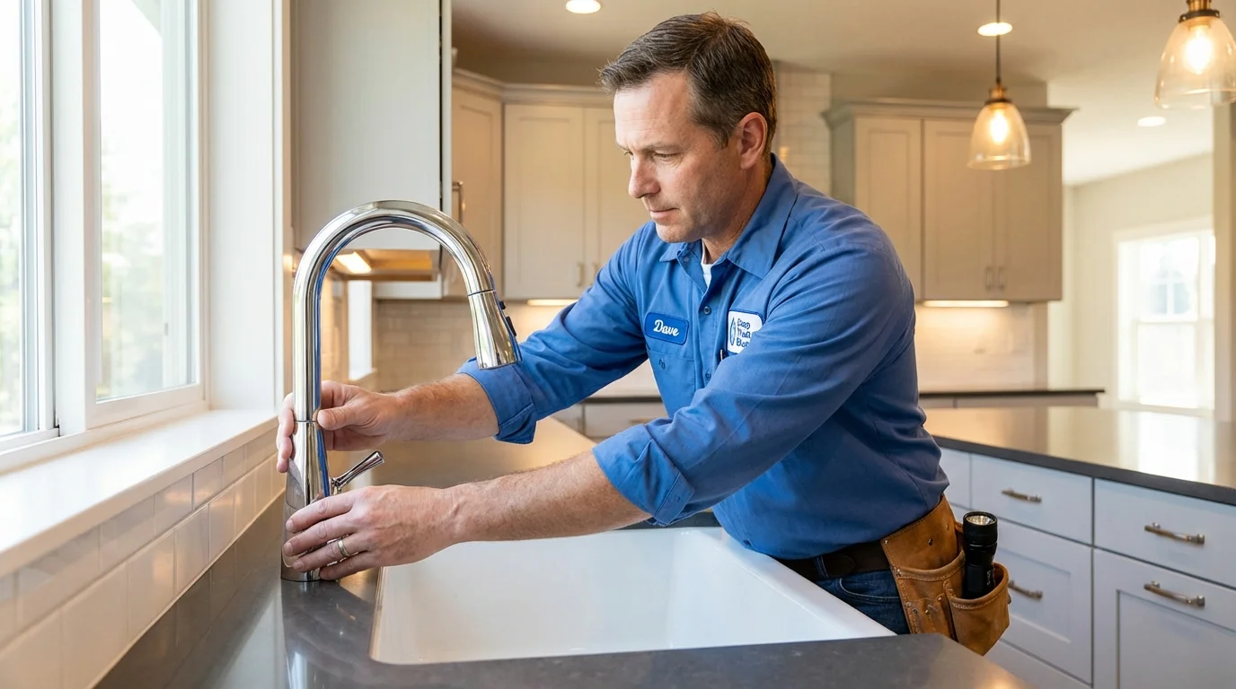 Kitchen faucet installation by Johns Plumbing LLC in Rothschild