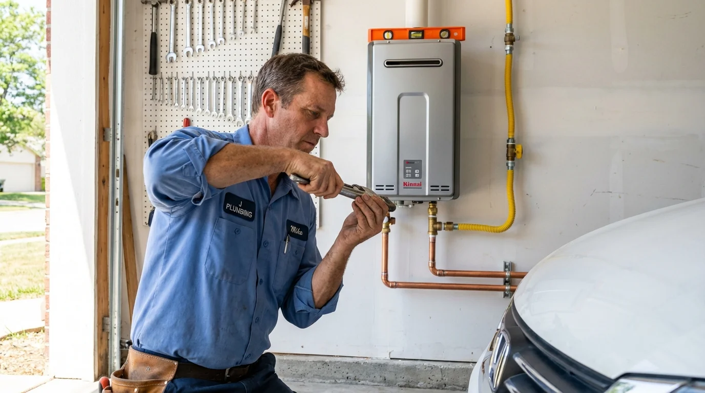 Tankless water heater installation by a Johns Plumbing LLC plumber in Rothschild